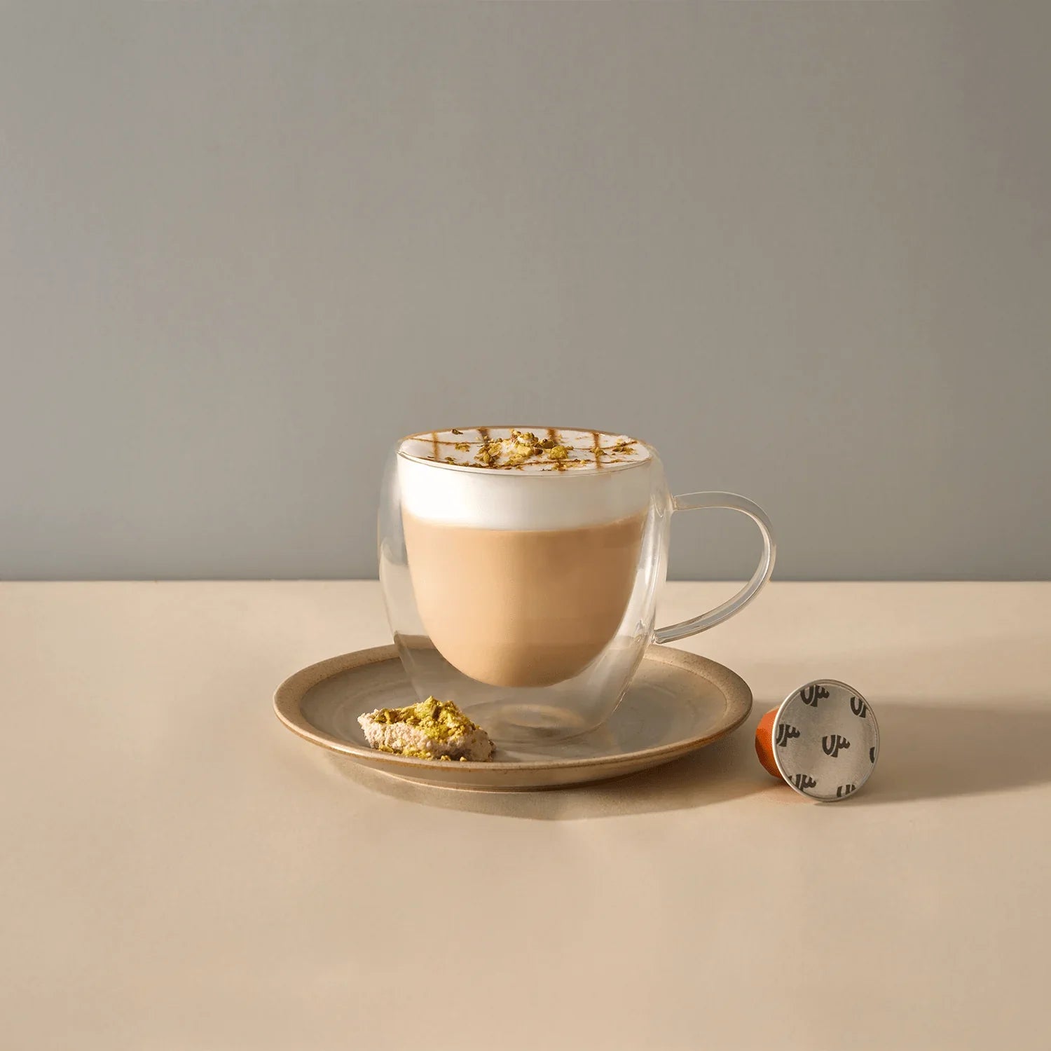 Sweet Caramel Tahini Latte drink made from 73 By Al Ameed recipe