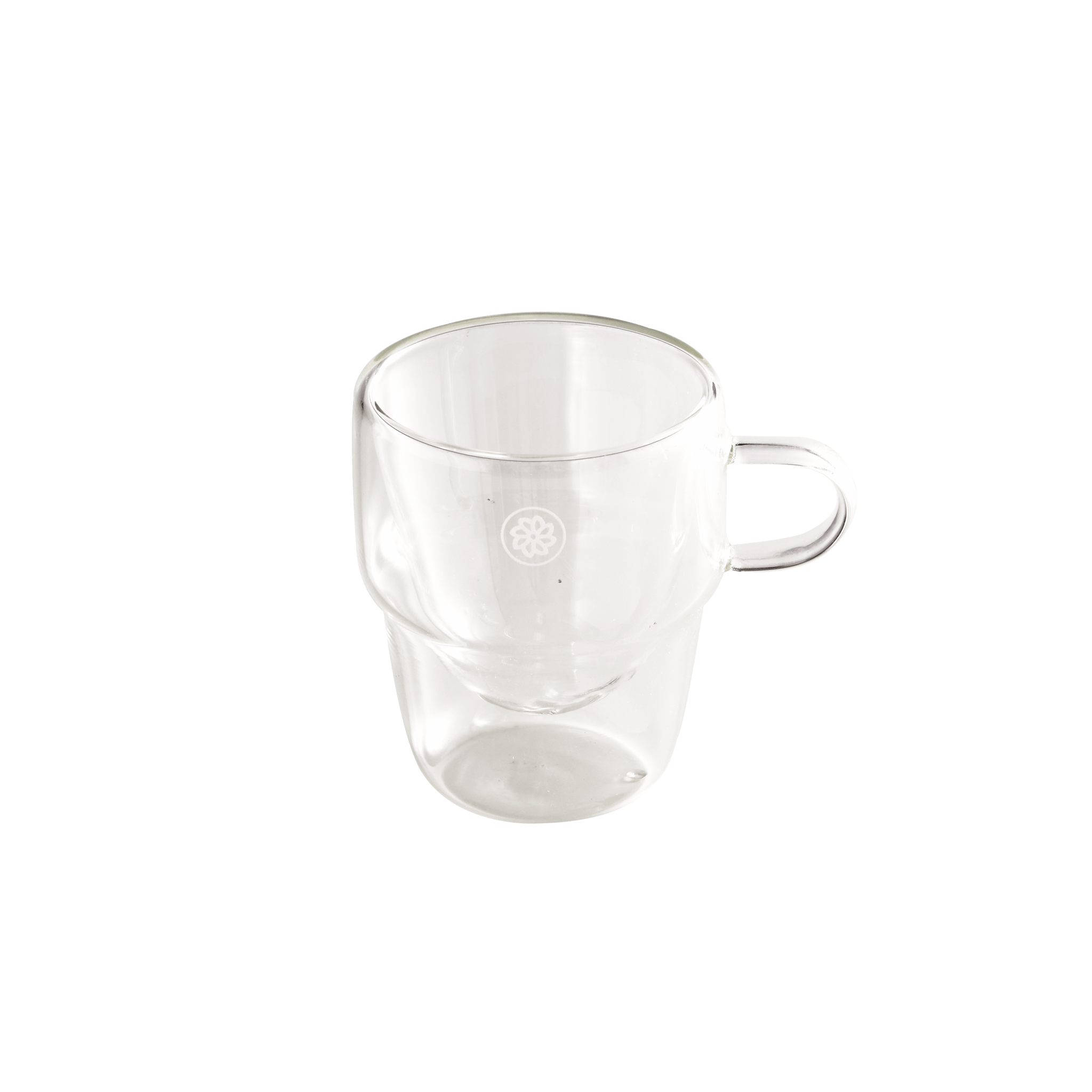 73 by Al Ameed Yasmina Double Glass Cup, insulated with Jasmine icon for espresso or coffee